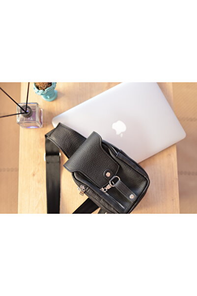 ykrhn Unisex Genuine Cowhide Leather Body Bag Shoulder Bag