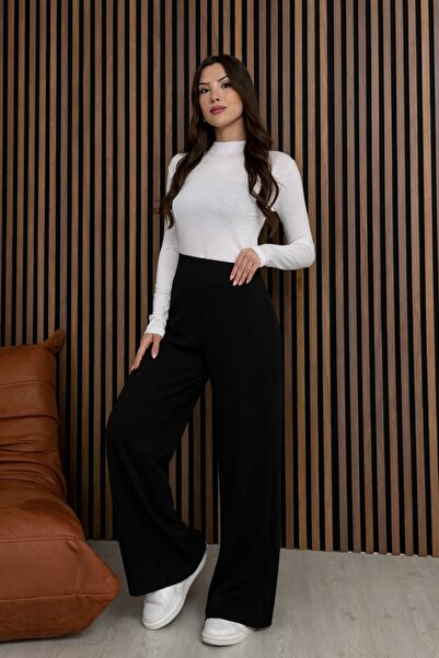 Leo Ferre Black Women's Comfortable Fit Knitwear Pants Size 38/40