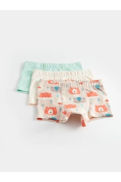 LC Waikiki LCW baby Bej Beli Lastikli Erkek Bebek Boxer 3'lü
