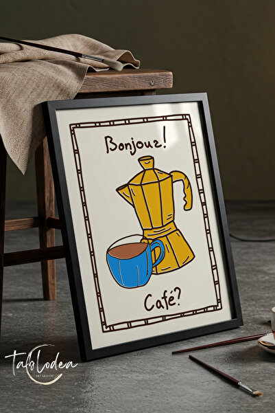 tablodea Bonjour Café Френски стил Кафе кът Декор Постер в рамка, TD Кафе-тем...