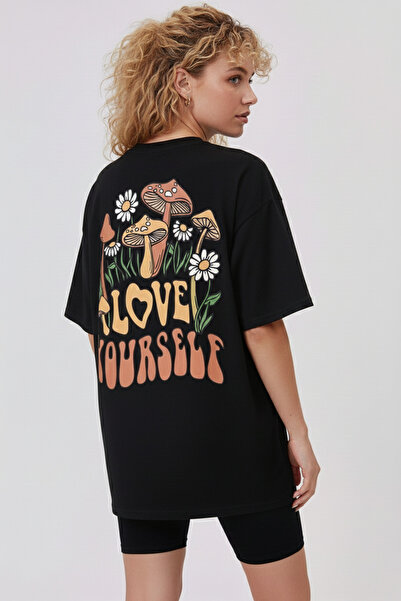 Let's Wear Back Printed Love Yourself Printed 100% Cotton Tshirt