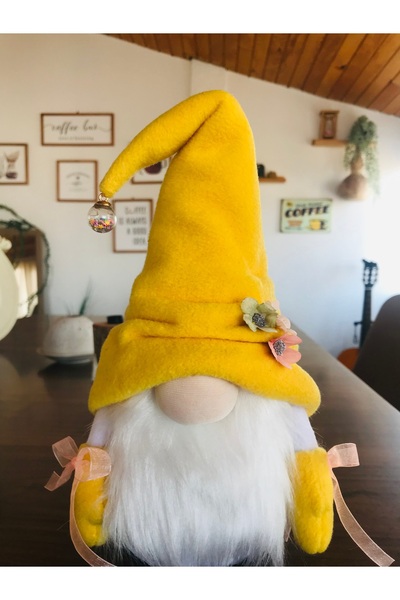 CUTESTUFFSHOP El Yapımı Sarı Şapkalı Aşk ve Şans Cücesi, Hediyelik Gnome