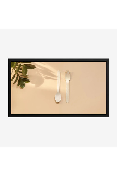 Tajridhome Kitchen Utensil Board - Spoon and Fork - Beige Background - Warm -...