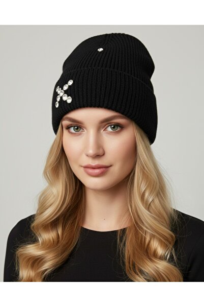 sema aksesuar Zircon Stone Beanie - Design Gift Winter Beanie Valentine's Day