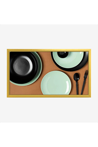 Tajridhome لوحة طعام - أطباق ملونة - خلفية بنية - عصرية - لوحات حائط - لوحات ...