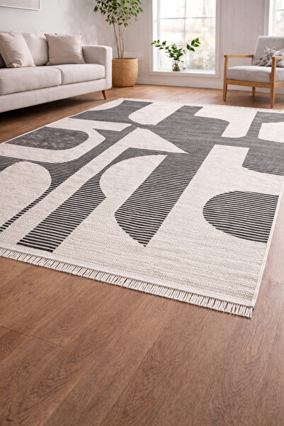 Homz Modern Touch 2108 Siyah Bohem Pamuk Kilim Çift Taraflı | Doğal Dokuma • ...