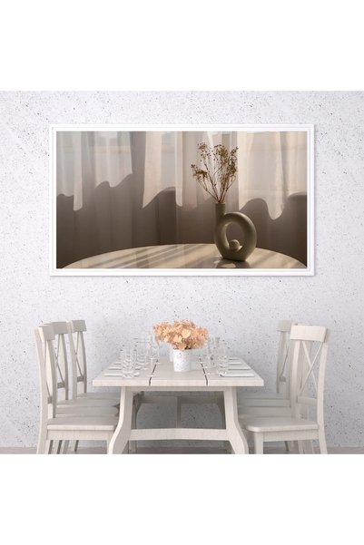 Tajridhome لوحة طبيعة هادئة - مزهرية بسيطة - ألوان دافئة - هادئ - لوحات طبيعة - لوحات كانفاس