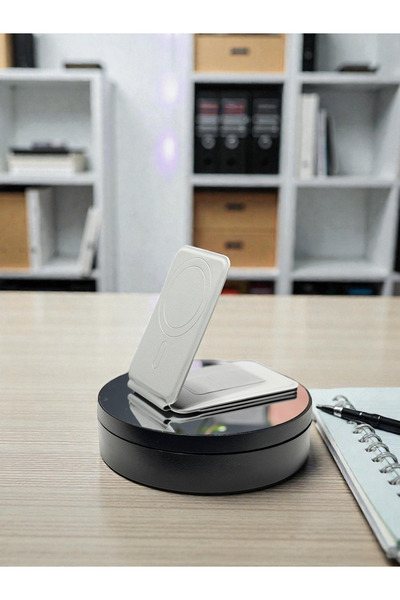 ÖzokStore Magnetic Stand Leather Magsafe Wallet with Card Holder on the Back