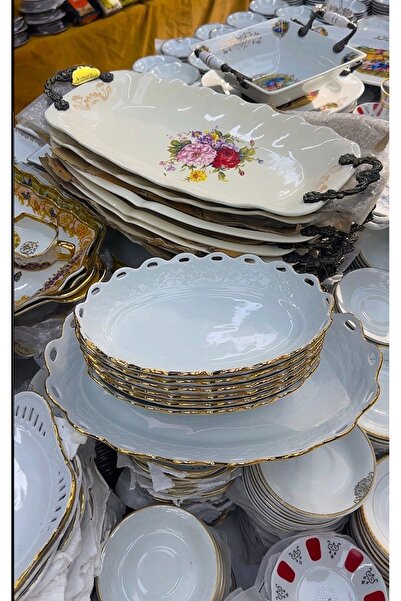 hediye ESTERHOMEDECOR Porselen sunum tabağı büyük boy 35*25cm tek adet