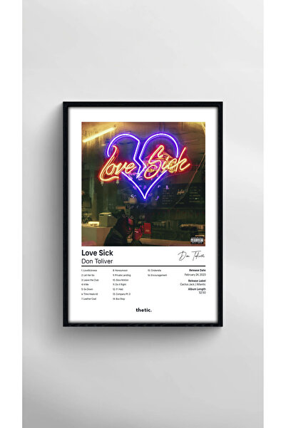Thetic Don Toliver - Love Sick Albüm Koleksiyonu PREMIUM Spotify Çerçeveli Ta...