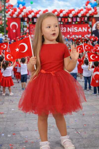 QUESHMA Rochie de spectacol cu mâneci scurte, tutu căptușit, pentru sărbătoar...