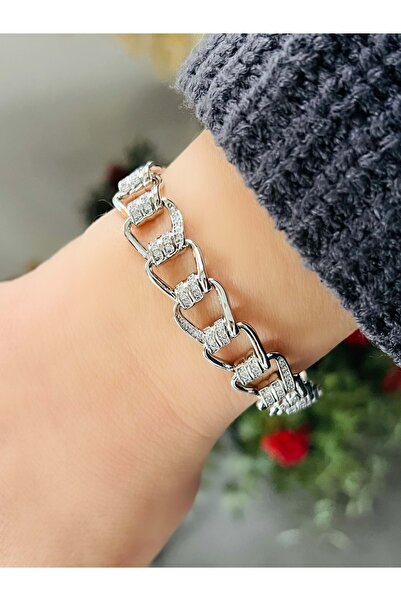 ACAR TAKI Xuping Zircon Stone Chain Bracelet 18+2Cm-Silver Color Acr8330
