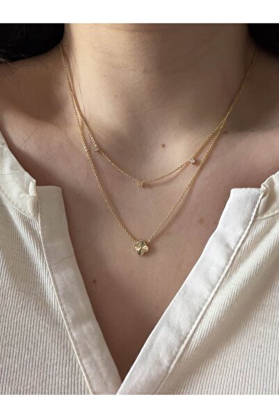 CHARMLUCKY ÖZEL SERİ 2Lİ YONCA TAŞ KOLYE