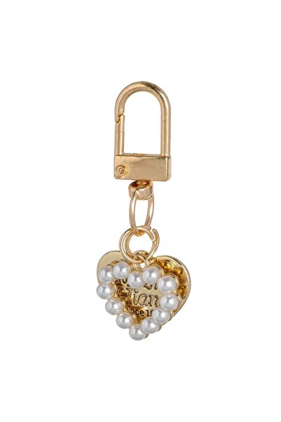 OEM Gold-Colored Charm Accessory with Heart Pattern and White Beads