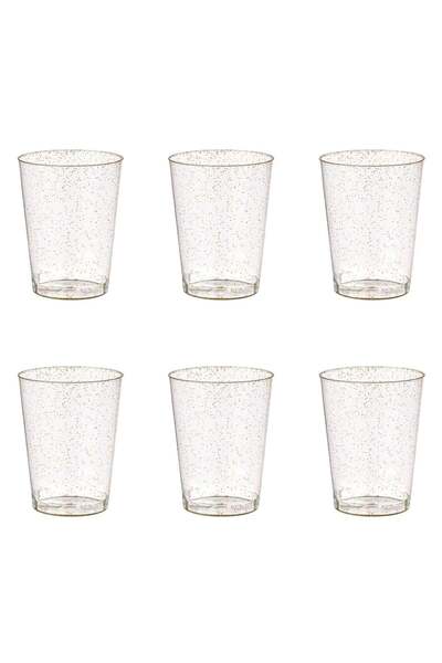 OEM Σετ 60ml Επαναχρησιμοποιούμενα Διαφανή Πλαστικά Ποτηράκια Σφηνάκι με Χρυσ...