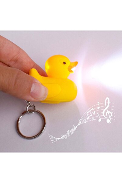 OEM Yellow Duckling Keychain Sound & Light 4cm
