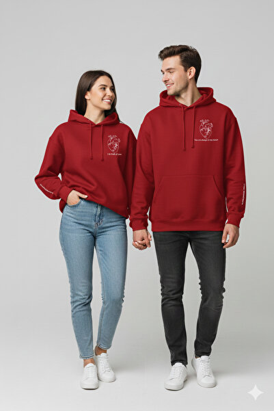 ALİ.COM Pack of 2 Black Unisex Couple Lover Combination Heart Sleeve Printed ...