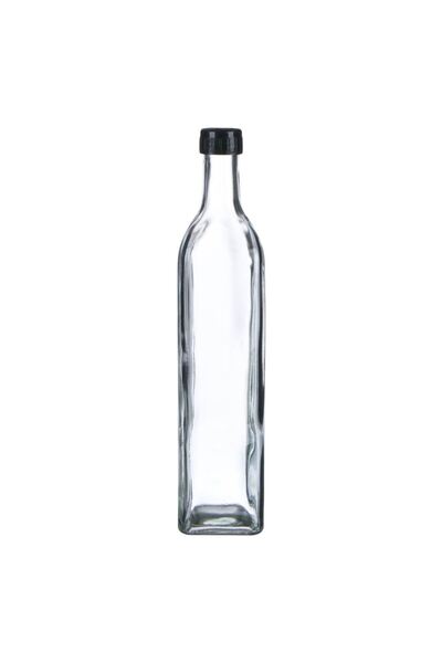 OEM Recipient din Sticla Transparenta cu Capac Negru pentru Ulei 250ml