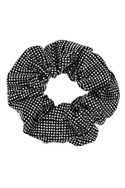 OEM Elastic Par Textil Negru cu Strass Argintiu