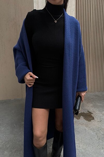 Noi Belis Maxi Boy Oversized Soft Textured Knitwear Cardigan Aw25Hi0072