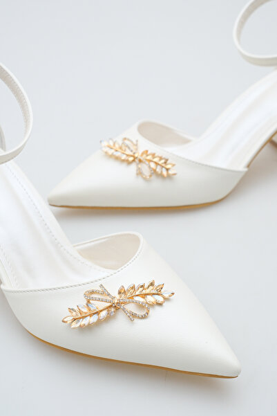 FOLLOWIN Women's Pointed Toe Stone Detailed Ankle Strap Special Occasion Even...