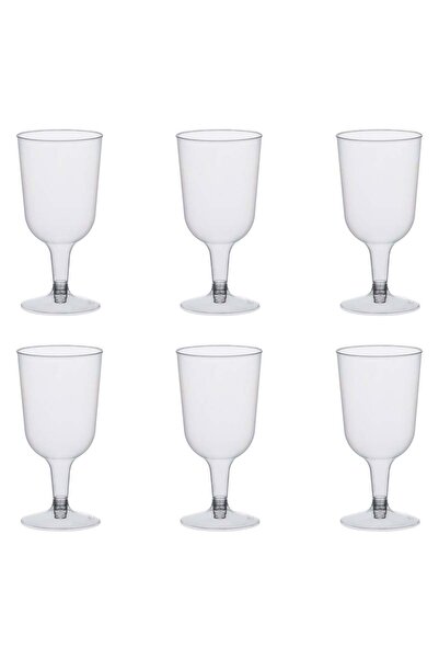 OEM Set of 6 Reusable Transparent Plastic Wine Glasses 180ml - 6pcs