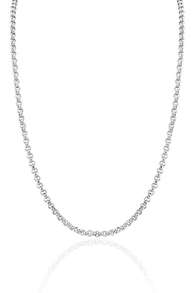 Cosmia Shine قلادة سلسلة رولو من الفولاذ المقاوم للصدأ 316L بلون فضي - مقاومة...