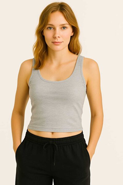 MissFlex Fit Grey Slim Fit New Style Slim Fit Plain Round Neck Corded Fabric ...