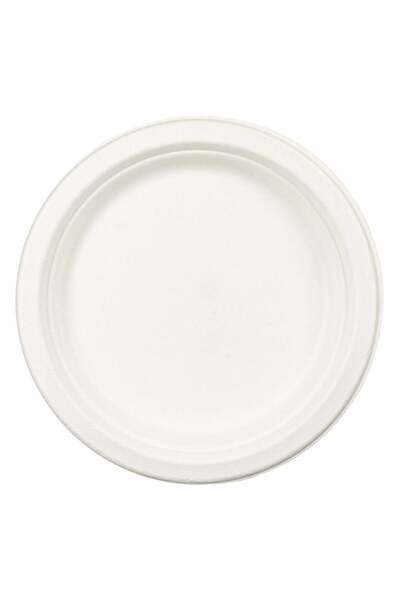 OEM Set of White ECO Sugarcane Plates 18cm - 10pcs