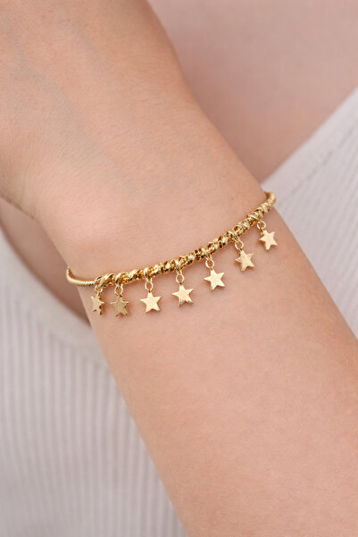 Tasarım Woman |   Stone Detailed Gold Plated Tarnish Resistant Bracelet