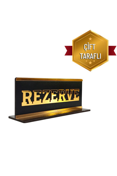 mars tasarım 2 Adet ÇİFT TARAFLI Masa Rezerve Yazısı Kafe Lokanta Restoran İç...