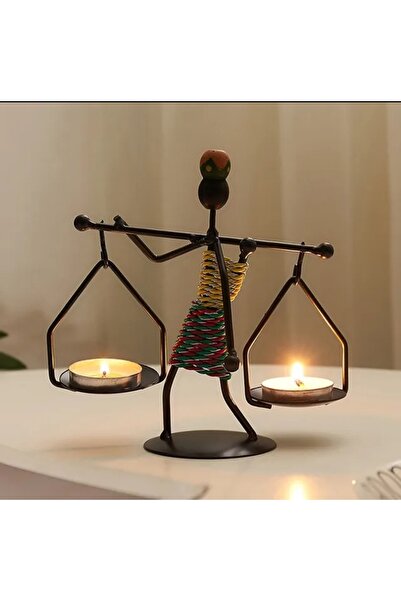 OEM Suport lumanare din fier, aspect omanoid, talere pe spate