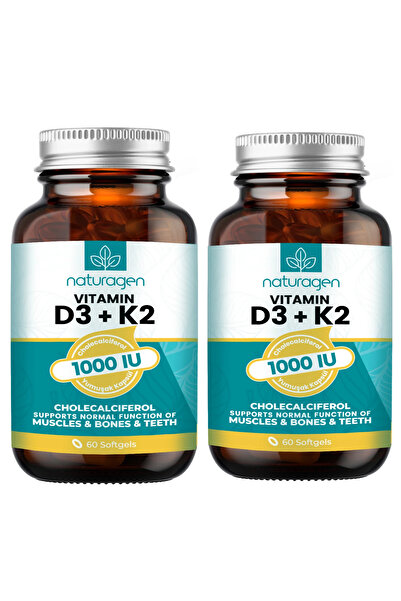 Naturagen Vitamin D3+K2 1000 IU 2X60 Kapsül