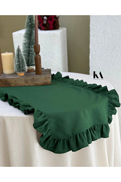 KaiAtelier Runner cu volane din in mousse 40x120cm