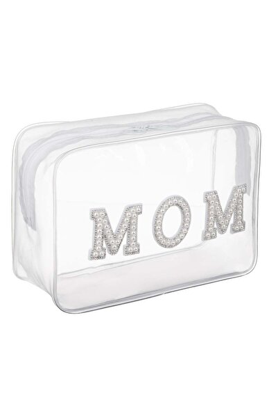 OEM Transparent Eyeshadow Palette with "MOM" Pattern Beads & Rhinestones 22x8...