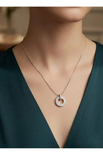 Dorvina 316L Steel Necklace Tarnish Free Antiallergic Zircon Stone Silver Col...