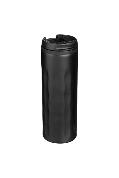 OEM Black Metallic Coffee Mug with Black Lid & Spout 450ml