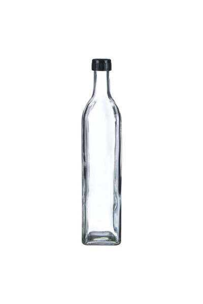 OEM Recipient din Sticla Transparenta cu Capac Negru pentru Ulei 750ml