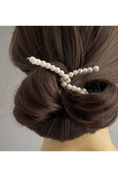 Luba Sihirli Şekil Alabilen İnci Telli Topuz Tokası