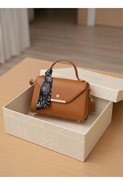 Handley Suni Deri Fular Detaylı Omuz& El Çantası