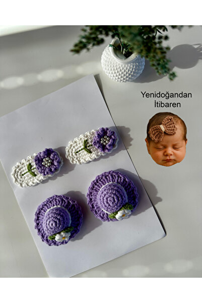 livadesign7 Newborn Baby Buckle Handmade 4-Piece Clip Hairless Baby Buckle Set