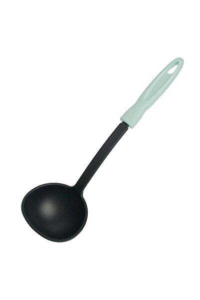 OEM Anthracite Plastic Ladle with Mint Green Handle 30.5cm
