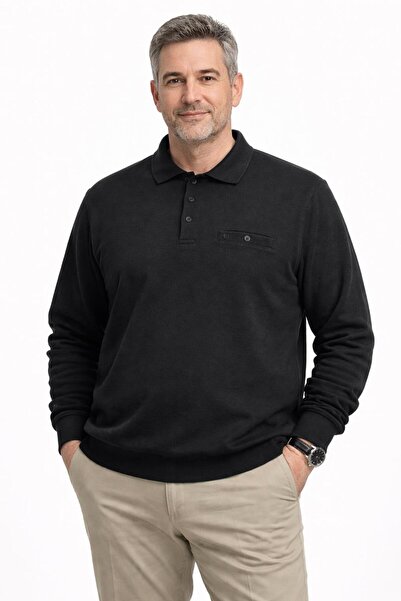 Ercan Plus Size Men's Polo Neck Long Sleeve Thessaloniki Sweatshirt - 7522