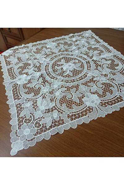 ZeynoÇeyiz Zeynoceyiz (5 Pieces) Lace Anglez Living Room Set Machine Made Whi...