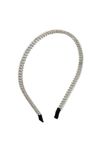OEM Silver Thin Hair Crown with Holographic Rhinestones for Women