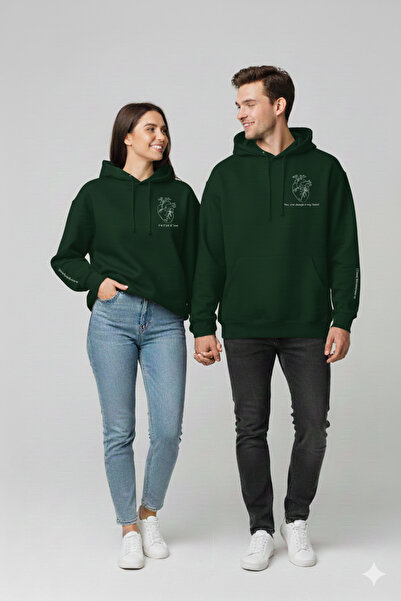 ALİ.COM Pack of 2 Black Unisex Couple Lover Combination Heart Sleeve Printed ...