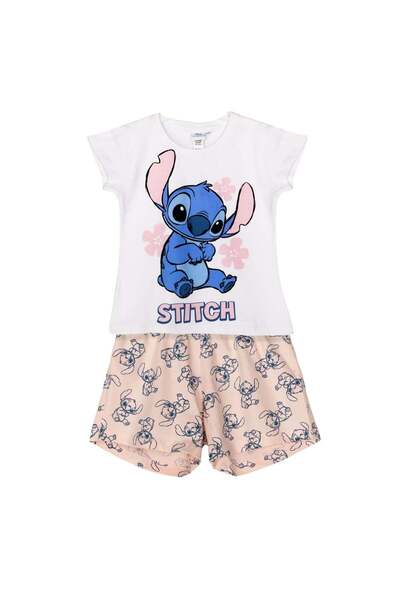 OEM Salmon White Stitch Cotton Pajama Set for Kids