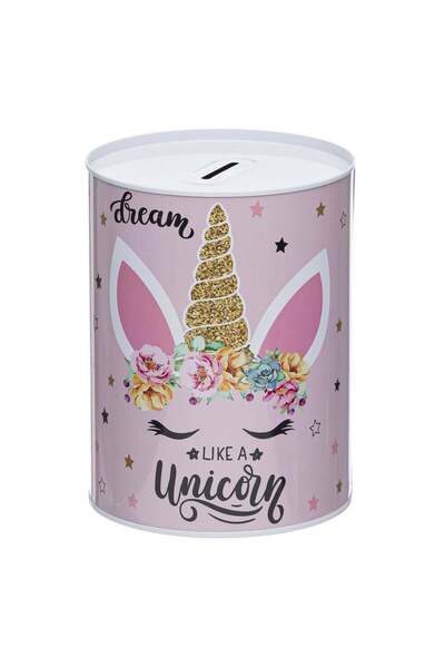 OEM Pusculita Metalica Roz Unicorn Ø12x16cm