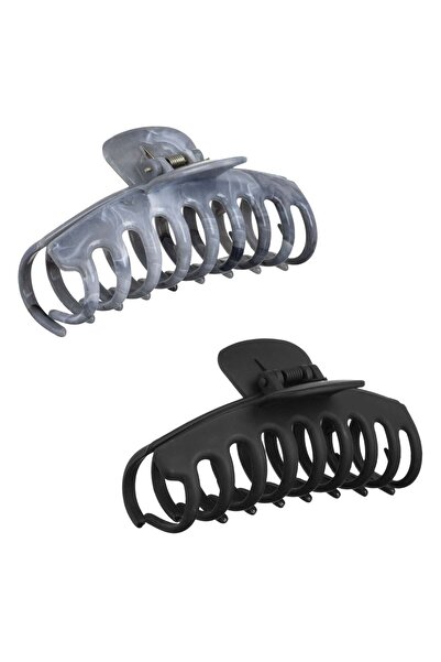 OEM Set Clame Par Neagra Gri Marble Mate pentru Femei 11cm - 2buc