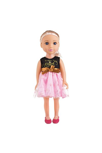 OEM Papusa Fashion Girl cu Rochie Roz Neagra - 45cm